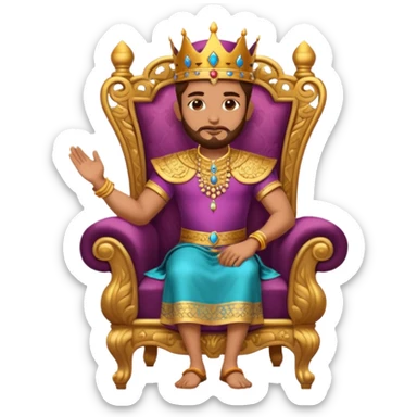 Beautiful King👑 image setting on chair wear a beautiful dress and in beautiful mahal sticker