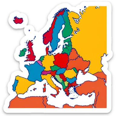 Map of Europe  sticker