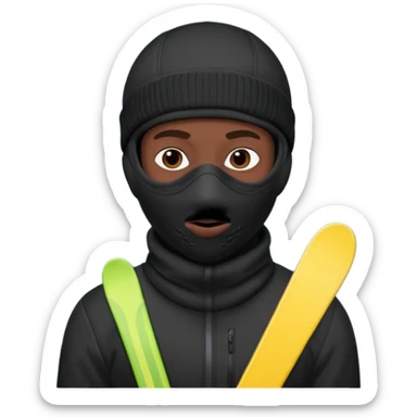 Black man in full ski mask sticker