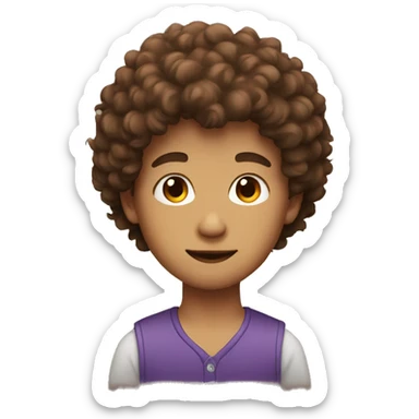 pretty boy with brown fluffy hair sticker