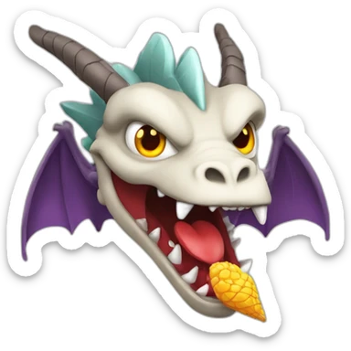 Dracofeu qui tient un coeur dans sa bouche sticker