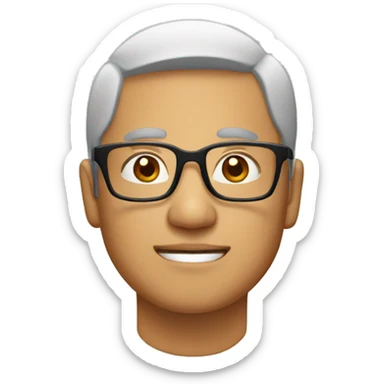 asian man with square-looking glasses sticker