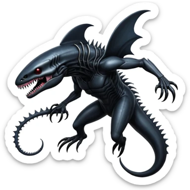  Venom-Sharpedo-Xenomorph-hybrid-fantasy-creature (full body) sticker