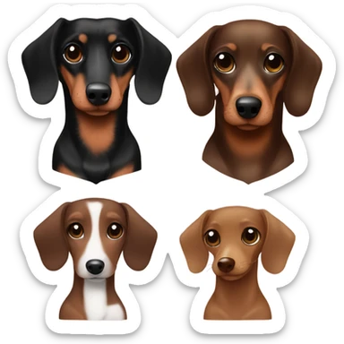 dachshund black and brown and me brunette sticker