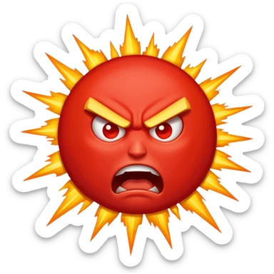 Rayos sentellas con furia rojo que exprese molesta  sticker