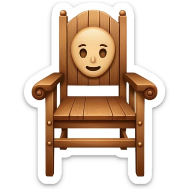 chair with a face on the seat sticker