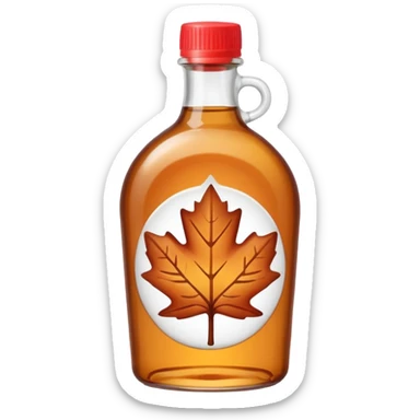 Cute plastic bottle of maple syrup without maple leaves sticker