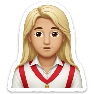 Adonis, Beauty God from Rome Mythology with long blonde hair, red and white outfit, sticker