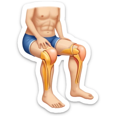 Knee with tendon injury and swelling sticker