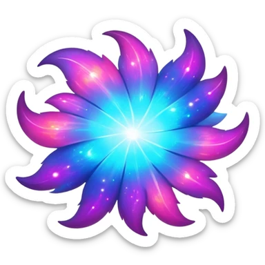  Shiny sparkly transparent bioluminescent luminescent vibrant bright pastel dark exotic iridescent colorful nebula rainbow gradients cyber-Protogen-Fakémon-Pokémon-Vernid-creature sticker