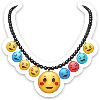 multicolored necklace, 3d emogis sticker