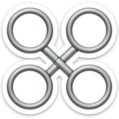 4 circles linked together equally on a horizontal line sticker