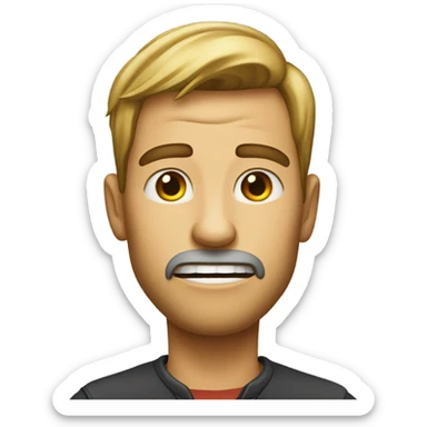 A person with a sharp jawline mewing sticker