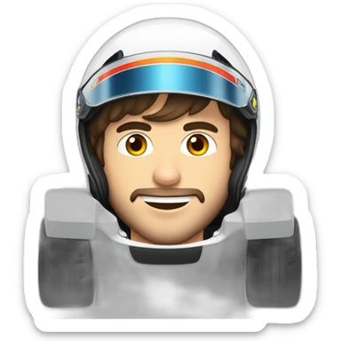 Fernando Alonso conduciendo coche de f1 sticker