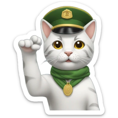 Cat saluting  sticker