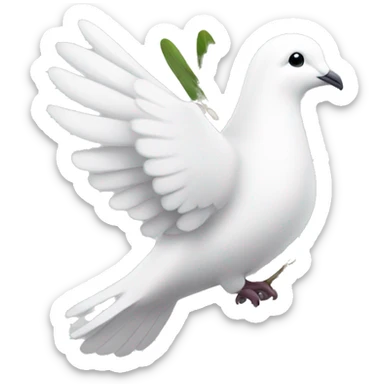 A white dove with an olive branch sticker