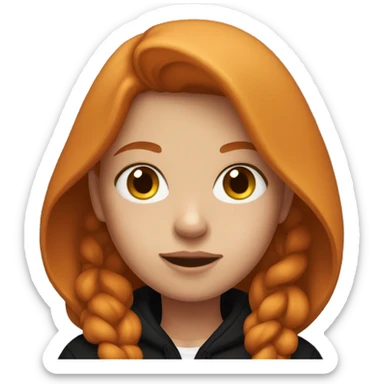 girl in black hoodie with ginger hair sticker