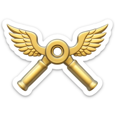 metal wing nut with two grips. sticker