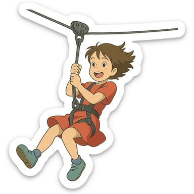 ghibli style zip line sticker