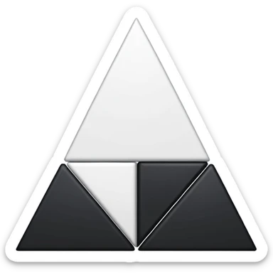 2D triangle with squares stacking up inside to demonstrate a social herarchy (all black and white) sticker