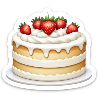 white strawberry cake sticker