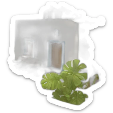 Santorini seaside house sticker