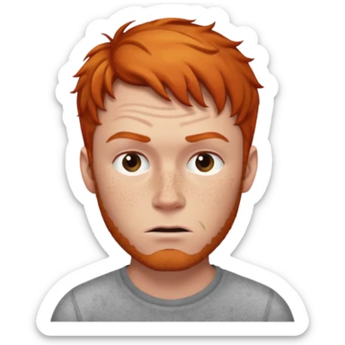 A ginger haired man raising his eyebrow in a questioning way sticker