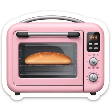 Cute emoji-style Ninja Combi countertop oven, pastel pink appliance, rounded edges, soft highlights, simple shadows, modern kitchen gadget aesthetic, realistic, centered, white background sticker