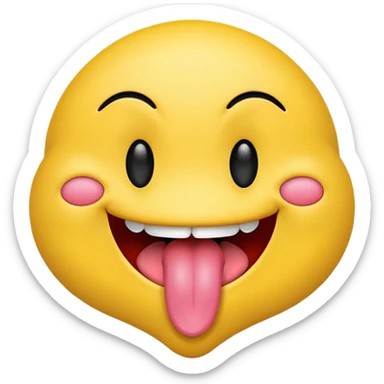 Smiley with tongue sticking out and heart eyes and heart on tongue sticker