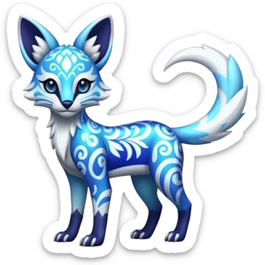 Icy floral shiny colorful neon bright vibrant patterned Genet-Absol-Zeraora-Primagen-fusion-creature  sticker