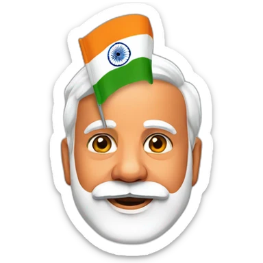 Narendra Modi with india flag sticker