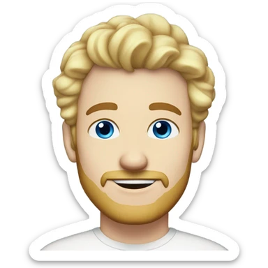 3/4 profile light curl blonde 30yo man blue eyed pale skin sticker