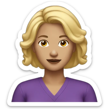 Woman blond hair purple jumpsuit sticker
