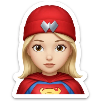girl superhero with beanie sticker
