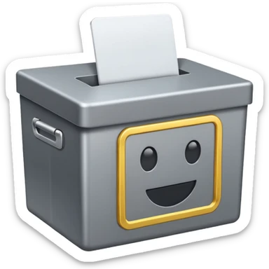 vote box without smile face and blue heart sticker