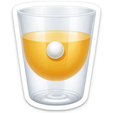 Generami l’emoji di un bicchiere solido di plastica e una pallina da ping-pong (tipo beer pong) sticker
