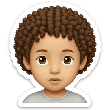 A lightskin 2 year old small boy with curly hair  sticker