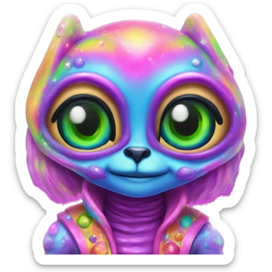 lisa frank alien sticker