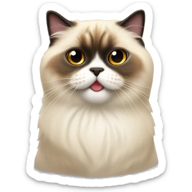 short hair himalayan cat sticking out tongue sticker