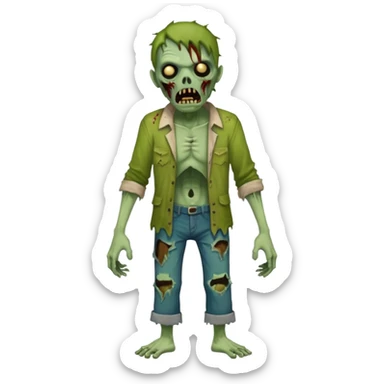 Create an emoji of  a scary Zombie full bodied sticker