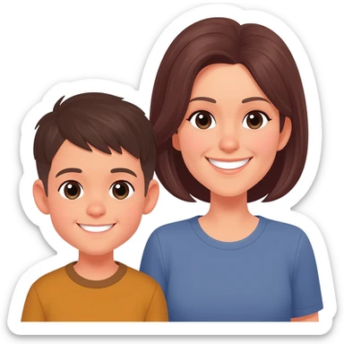 Make a mother and son duo sticker