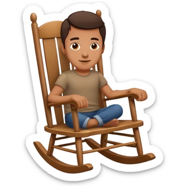 Man in a rocking chair sticker