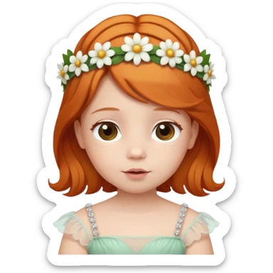 baby with flower tiara ginger sticker