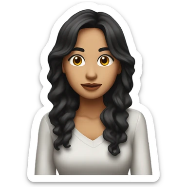 Chica morena cabello liso sticker