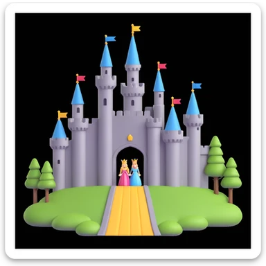 king and queen, castle background sticker