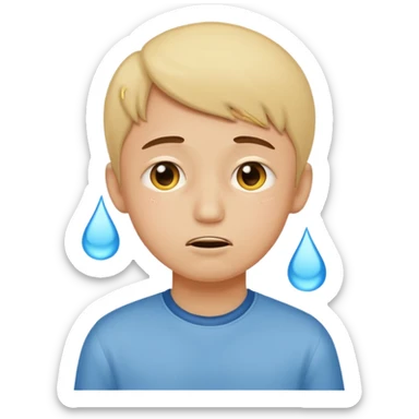 Fair Boy with sign written sorry bhasha 😭 crying enoji sticker
