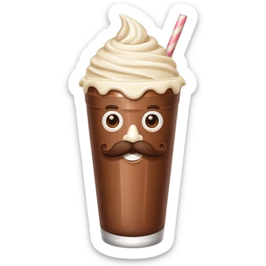 milkshake with mustache sticker