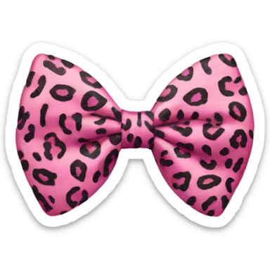 pink leopard print bow sticker