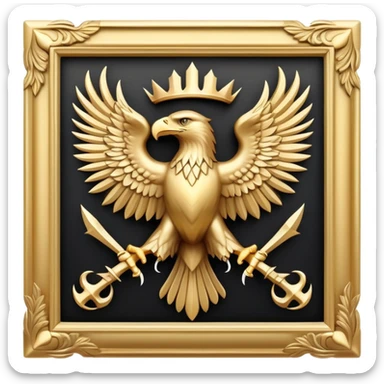Game of thrones style eagle Sigil in square picture frame form  sticker