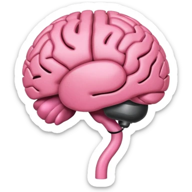 cerebro rosa normal minimalista e interrogación dentro sticker